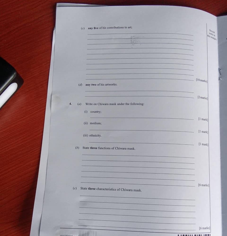 Answer Sheet  - Image 1