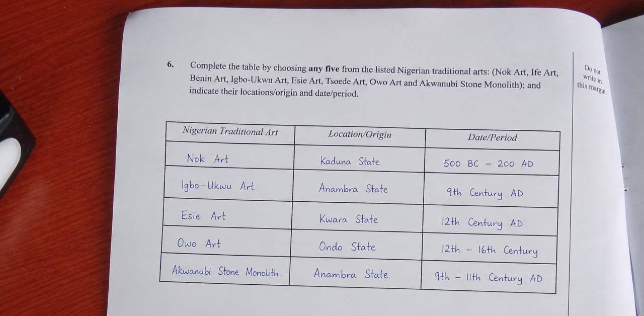 Answer Sheet 6 - Image 1