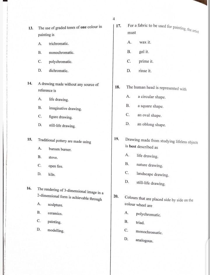 Answer Sheet  - Image 1