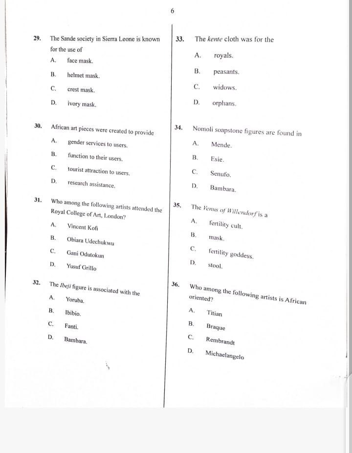 Answer Sheet  - Image 6