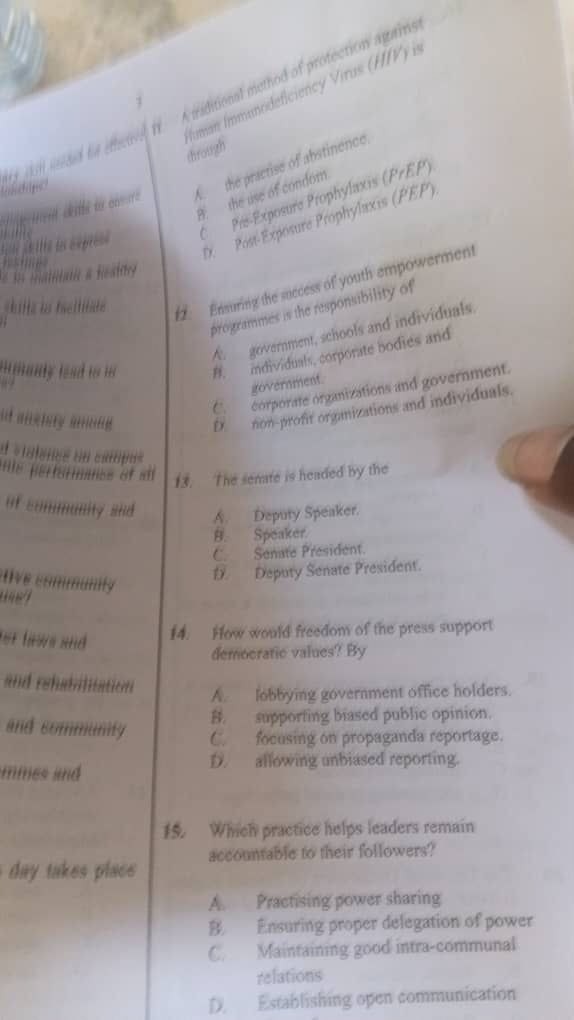 Answer Sheet  - Image 2
