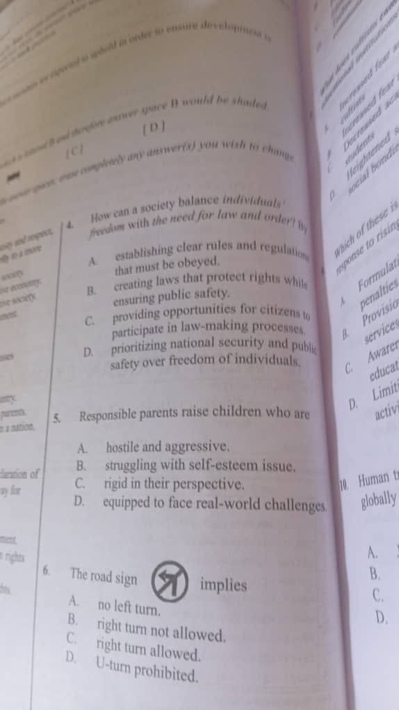 Answer Sheet  - Image 5