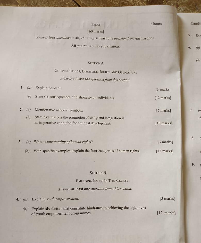 Answer Sheet  - Image 6