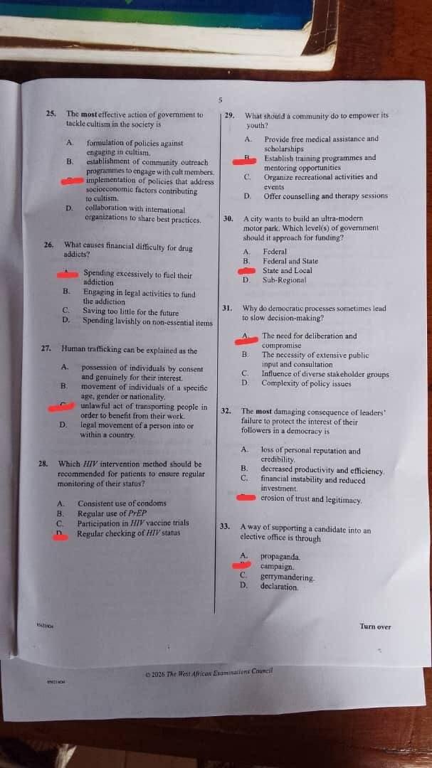 Answer Sheet OBJECTIVE  - Image 1