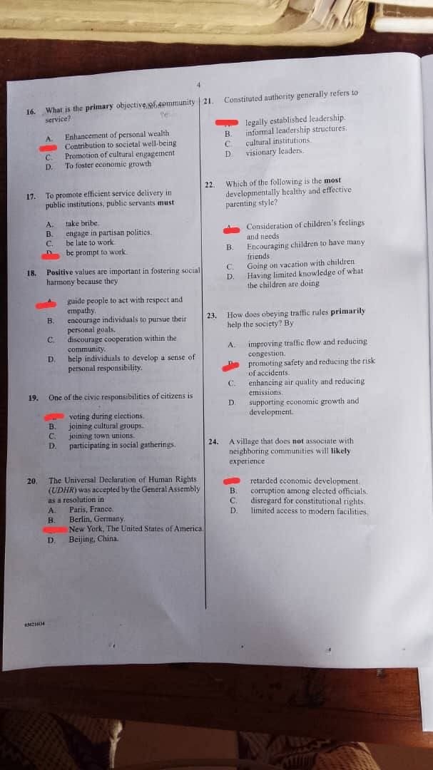 Answer Sheet OBJECTIVE  - Image 3