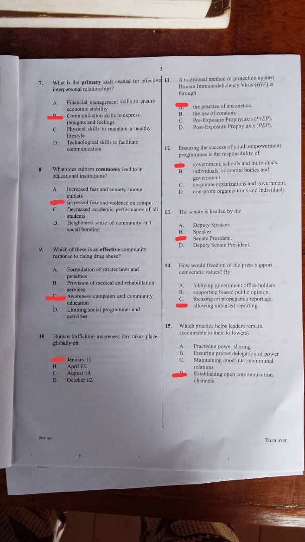 Answer Sheet OBJECTIVE  - Image 5
