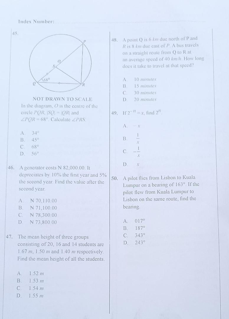 Answer Sheet Objective questions  - Image 4