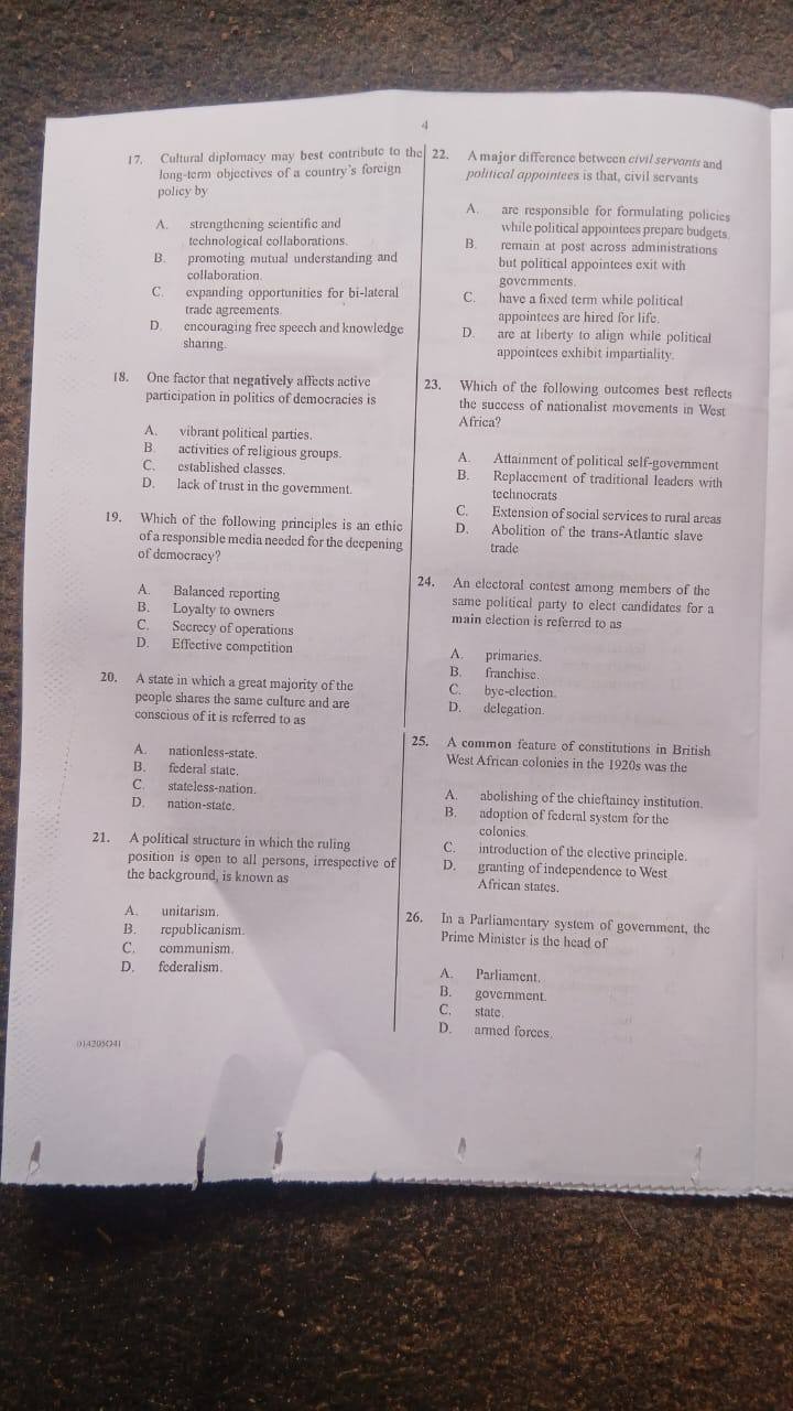 Answer Sheet  - Image 2