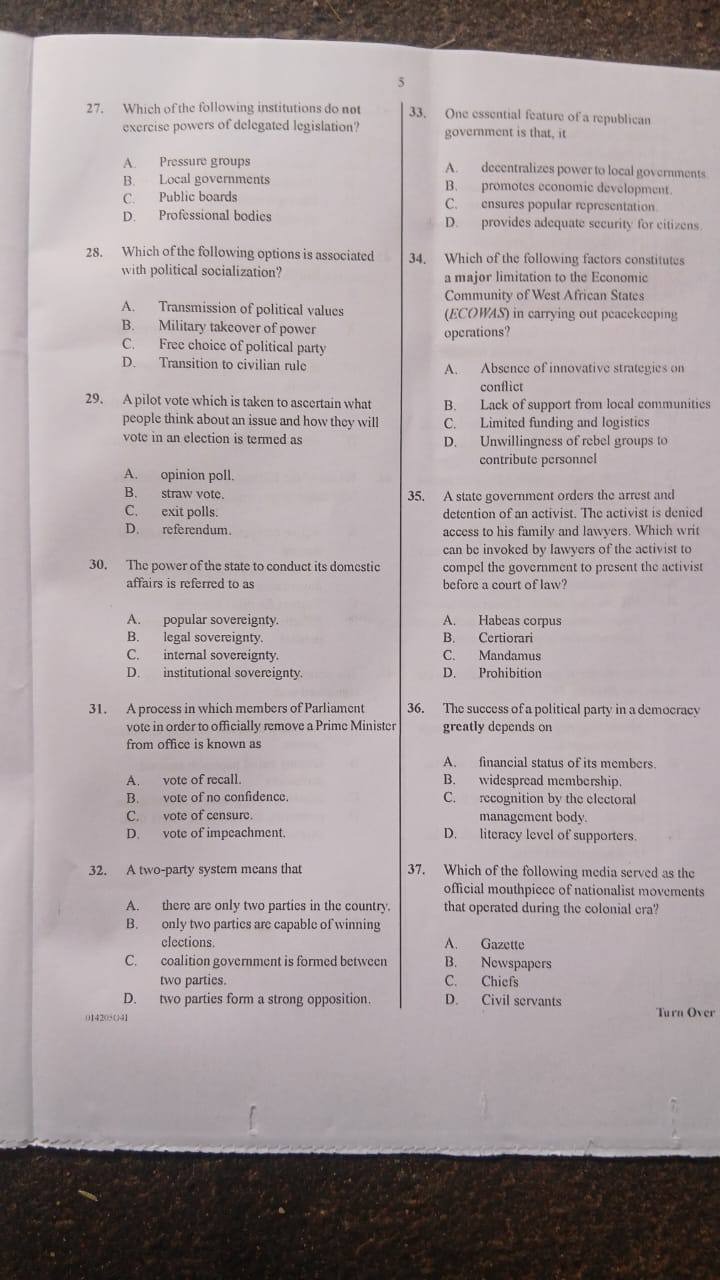Answer Sheet  - Image 6