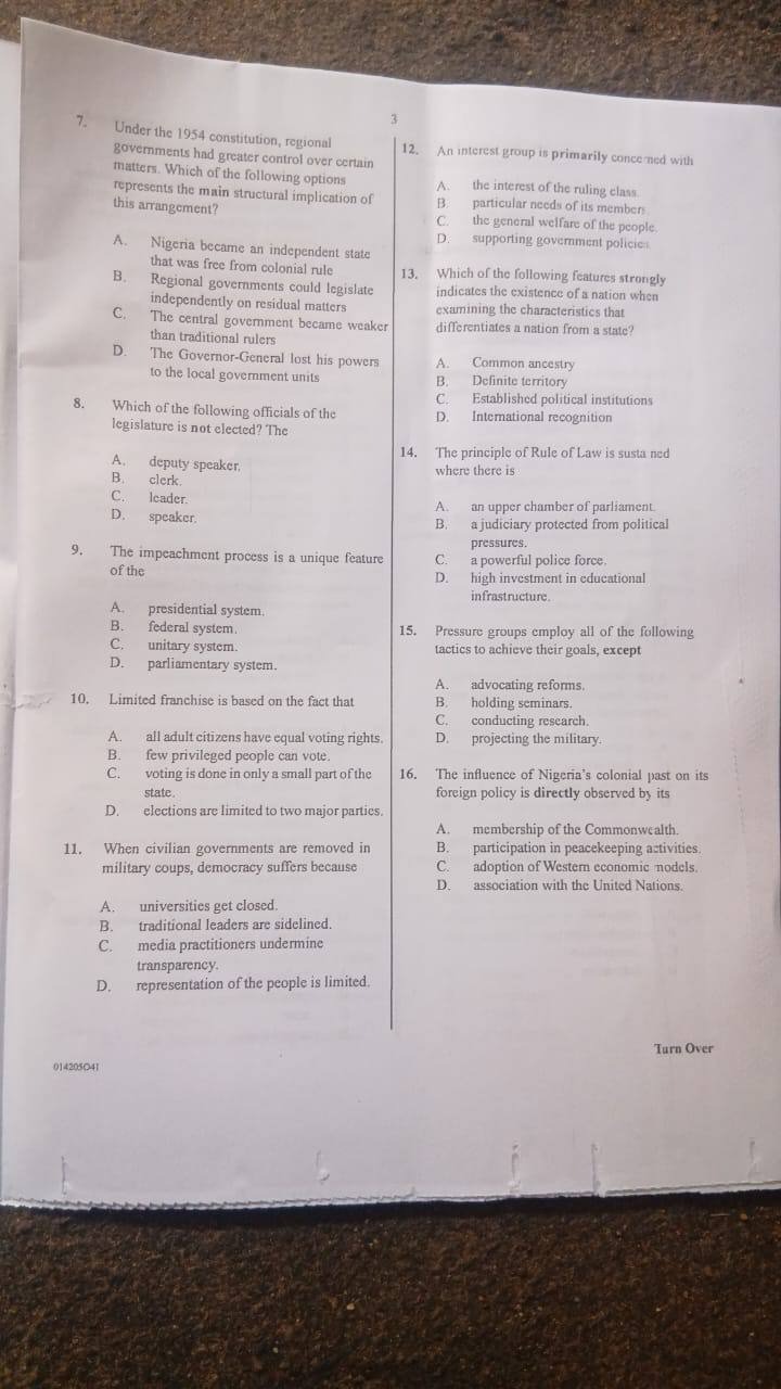 Answer Sheet  - Image 8